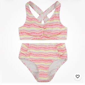 Hurley Girls' High Waisted Bikini (Big Kid),Pink Flamingo color,
Size 12 NWT